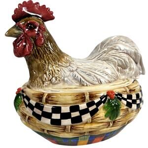 House of Hatten Peggy Fairfax Herrick Chicken on Basket Nest Tureen/Covered Dish